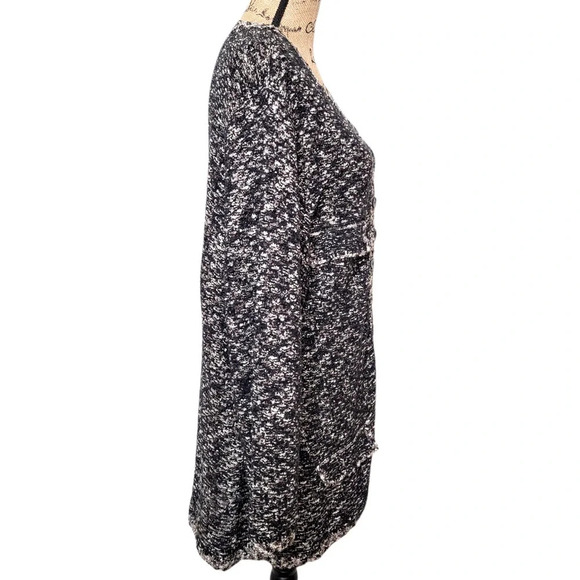 SIGRID OLSEN Women's Plus Oversized Cotton Blend Crochet Cardigan Size 1X Black - Picture 2 of 16
